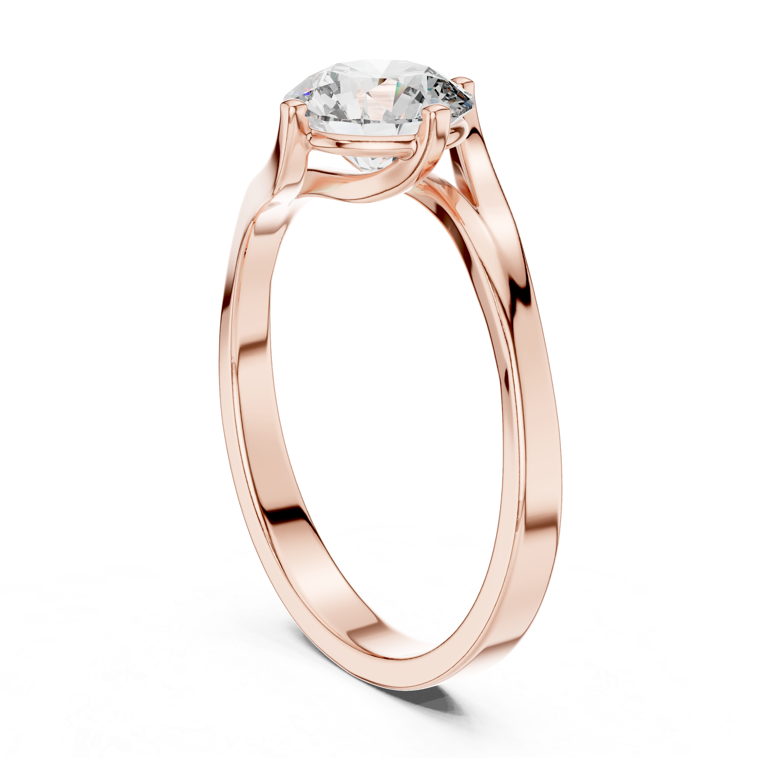 Twist of Elegance 1-CT Diamond Solitaire Ring In 14-KT White Gold
